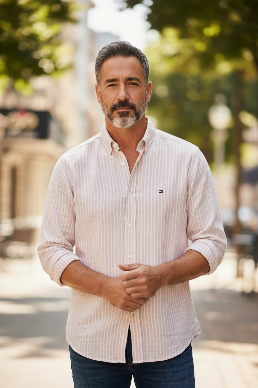 Image for TOMMY HILFIGER LINEN BENGAL STRIPE SHIRT | Tommy Hilfiger | Morans Menswear