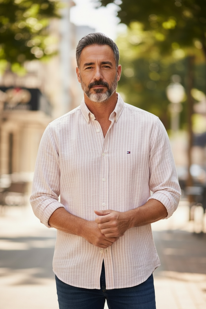 Image for TOMMY HILFIGER LINEN BENGAL STRIPE SHIRT | Tommy Hilfiger | Morans Menswear