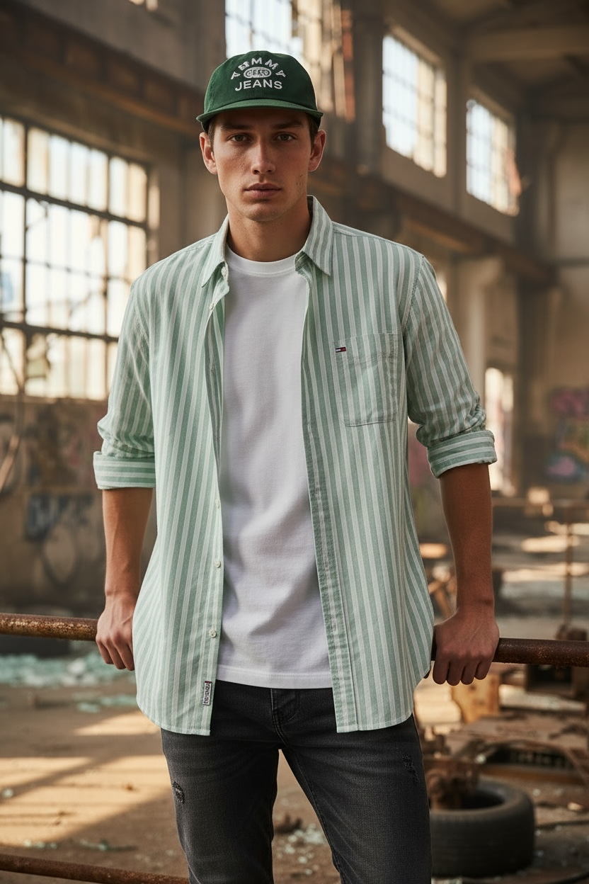 Image for TOMMY JEANS REGULAR  STRIPE OXFORD SHIRT | Tommy JEANS | Morans Menswear