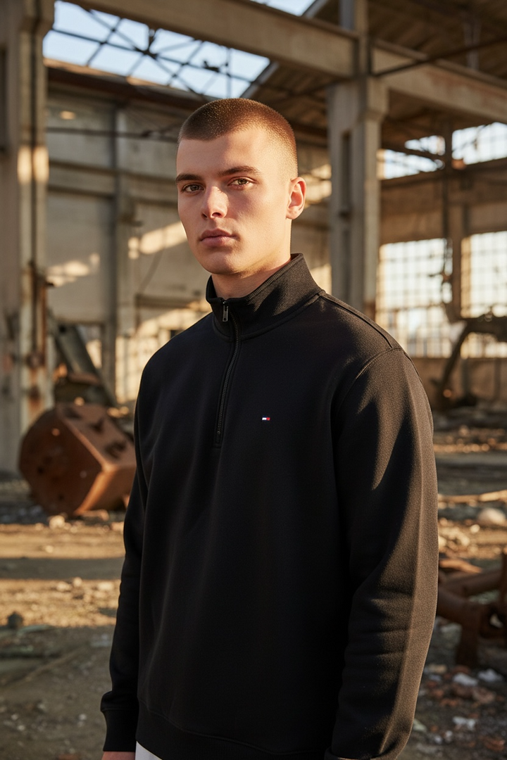 Image for TOMMY JEANS FLEECE 1/4 ZIP MOCK ZIP SWEAT |  | Morans Menswear