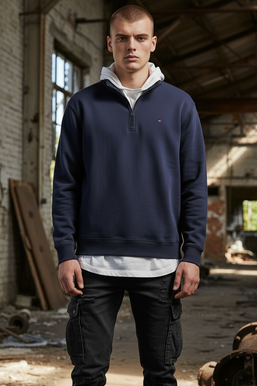 Image for TOMMY JEANS FLEECE 1/4 ZIP MOCK SWEATSHIRT | Tommy JEANS | Morans Menswear