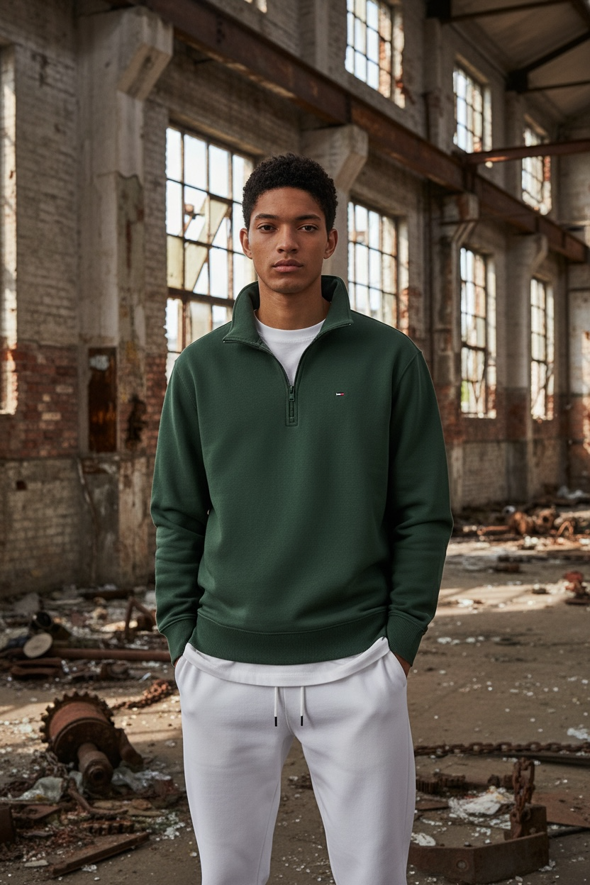Image for TOMMY JEANS FLEECE 1/4 ZIP MOCK SWEATSHIRT | Tommy JEANS | Morans Menswear
