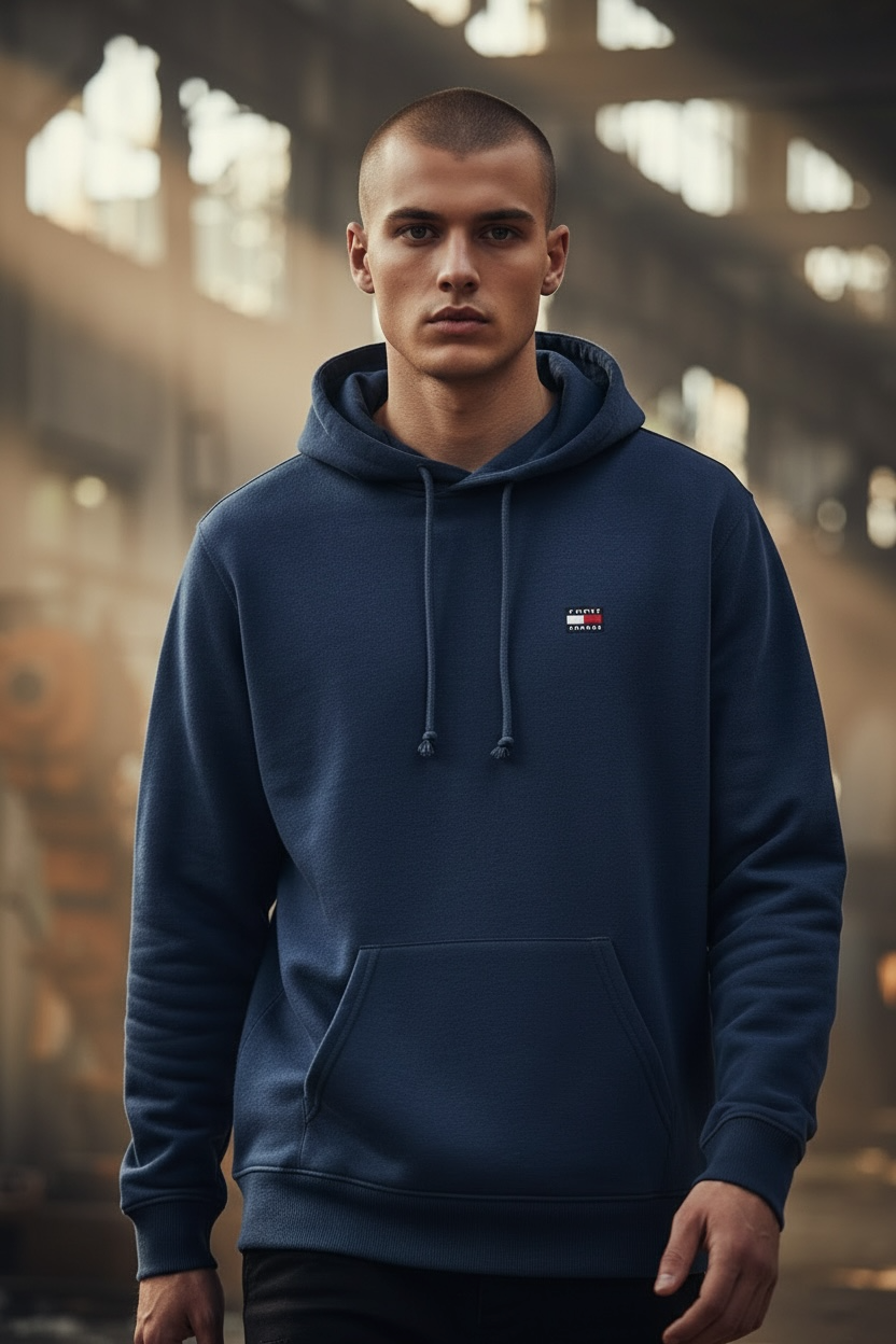 Image for TOMMY JEANS NAVY BADGE HOODY | Tommy JEANS | Morans Menswear