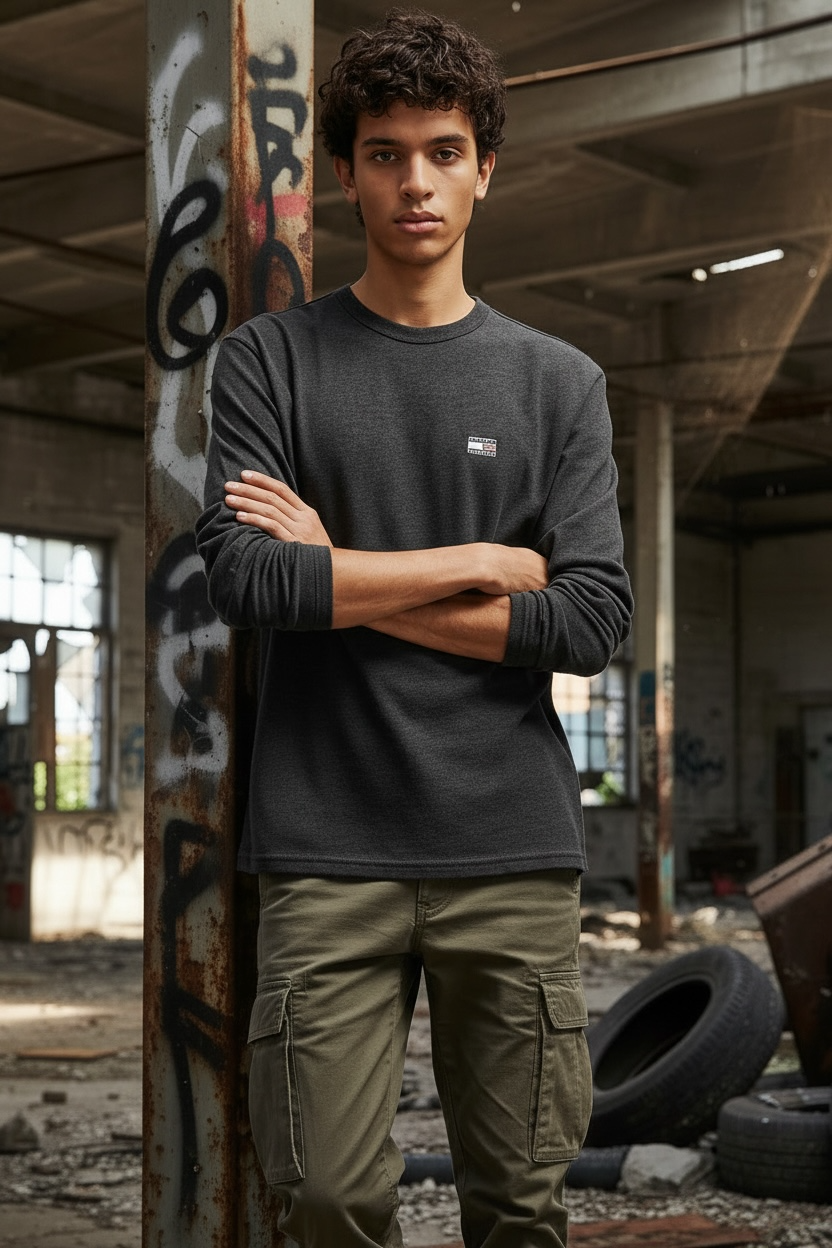 Image for TOMMY JEANS REG BADGE LS TEE | Tommy JEANS | Morans Menswear