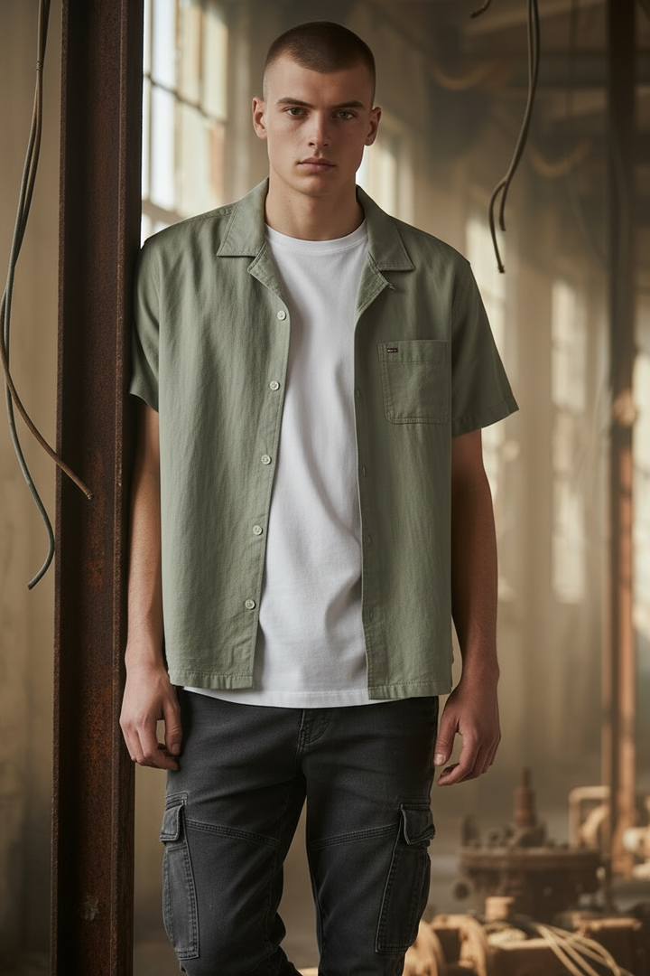 Image for TOMMY JEANS LINEN BLEND CAMP SHORT SLEEVE SHIRT | Tommy JEANS | Morans Menswear