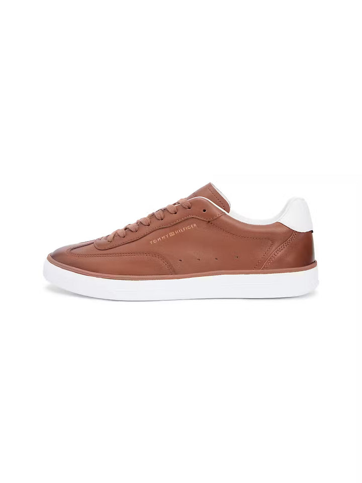 Image for TOMMY HILFIGER LO LUX LEATHER 1A2 COGNAC TRAINERS | Tommy Hilfiger|Tommy Hilfiger FOOTWEAR | Morans Menswear