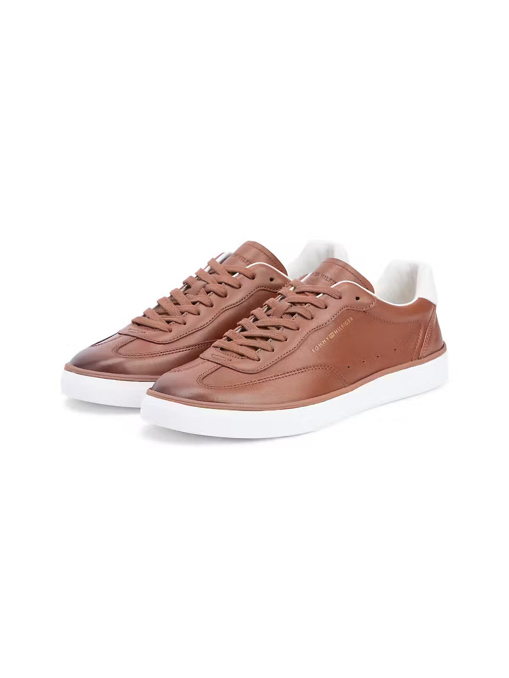 Image for TOMMY HILFIGER LO LUX LEATHER 1A2 COGNAC TRAINERS | Tommy Hilfiger|Tommy Hilfiger FOOTWEAR | Morans Menswear