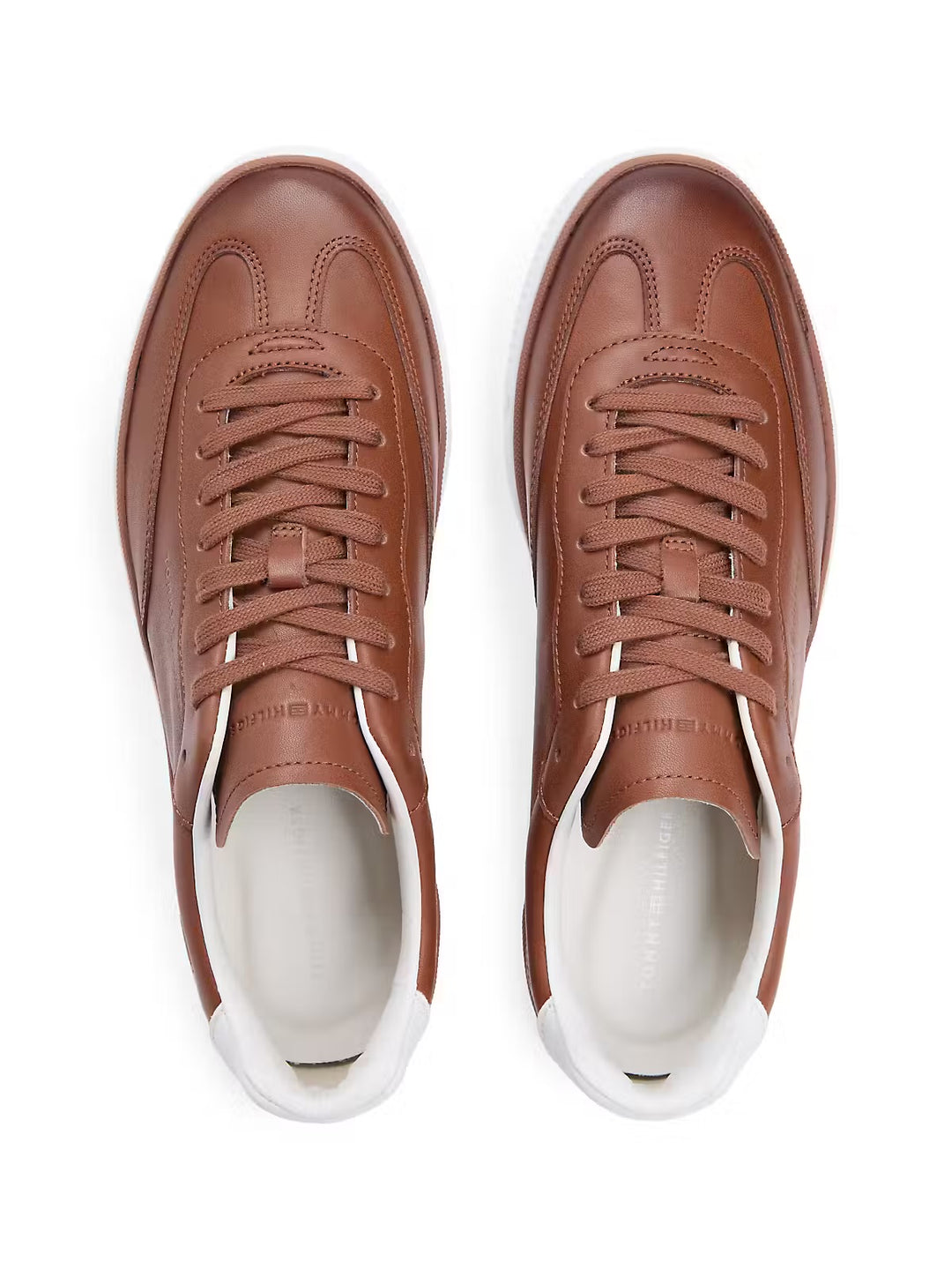 Image for TOMMY HILFIGER LO LUX LEATHER 1A2 COGNAC TRAINERS | Tommy Hilfiger|Tommy Hilfiger FOOTWEAR | Morans Menswear