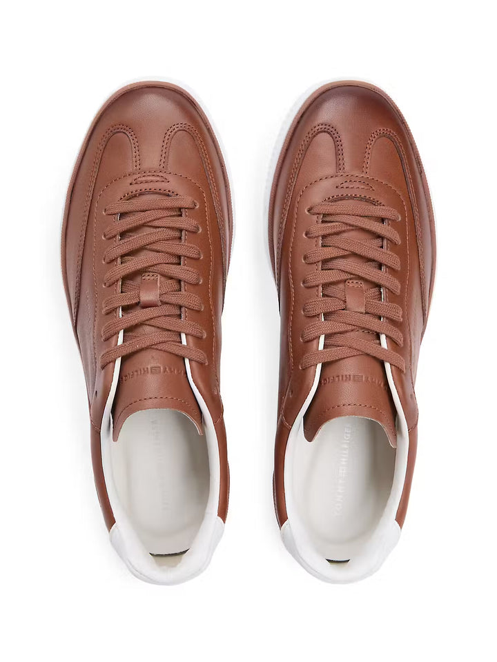 Image for TOMMY HILFIGER LO LUX LEATHER 1A2 COGNAC TRAINERS | Tommy Hilfiger|Tommy Hilfiger FOOTWEAR | Morans Menswear