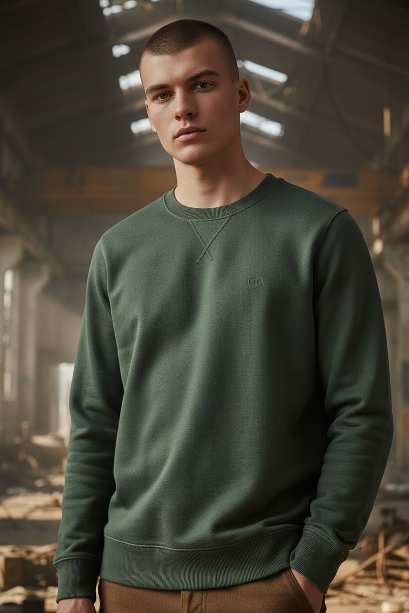 Image for SUPERDRY CLASSIC ESSENTIAL GREEN  SWEATSHIRT | Superdry | Morans Menswear