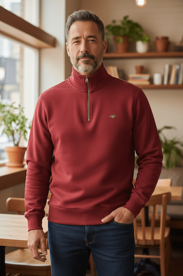 Image for GANT REG SHIELD 1/2 ZIP SWEAT | GANT | Morans Menswear