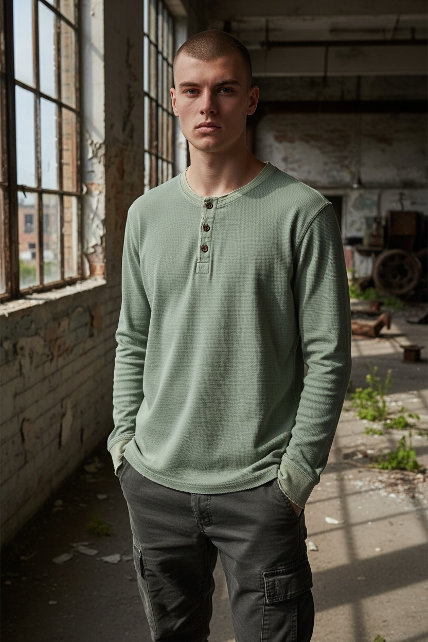 Image for SUPERDRY TEXTURED LS GRANDAD TOP | Superdry | Morans Menswear