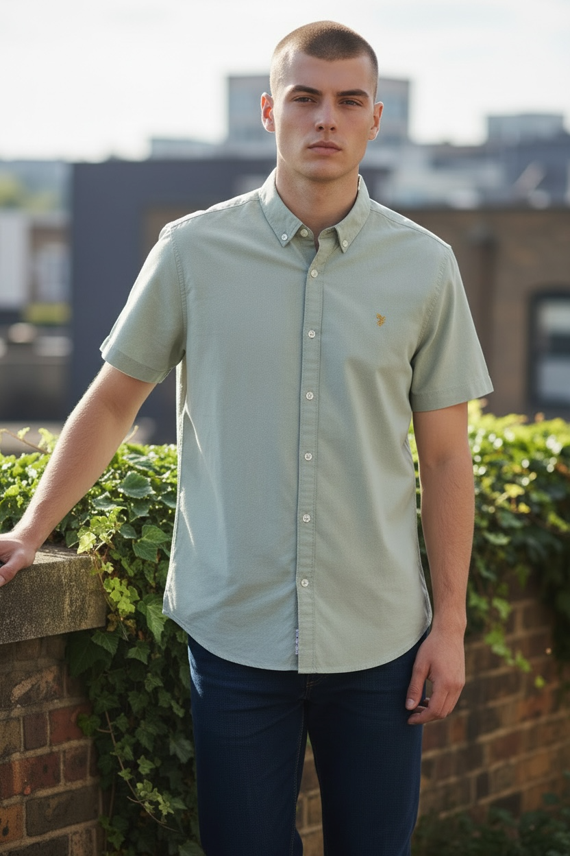Image for FARAH BREWER BD MINT  SHORT SLEEVE SHIRT | Farah | Morans Menswear