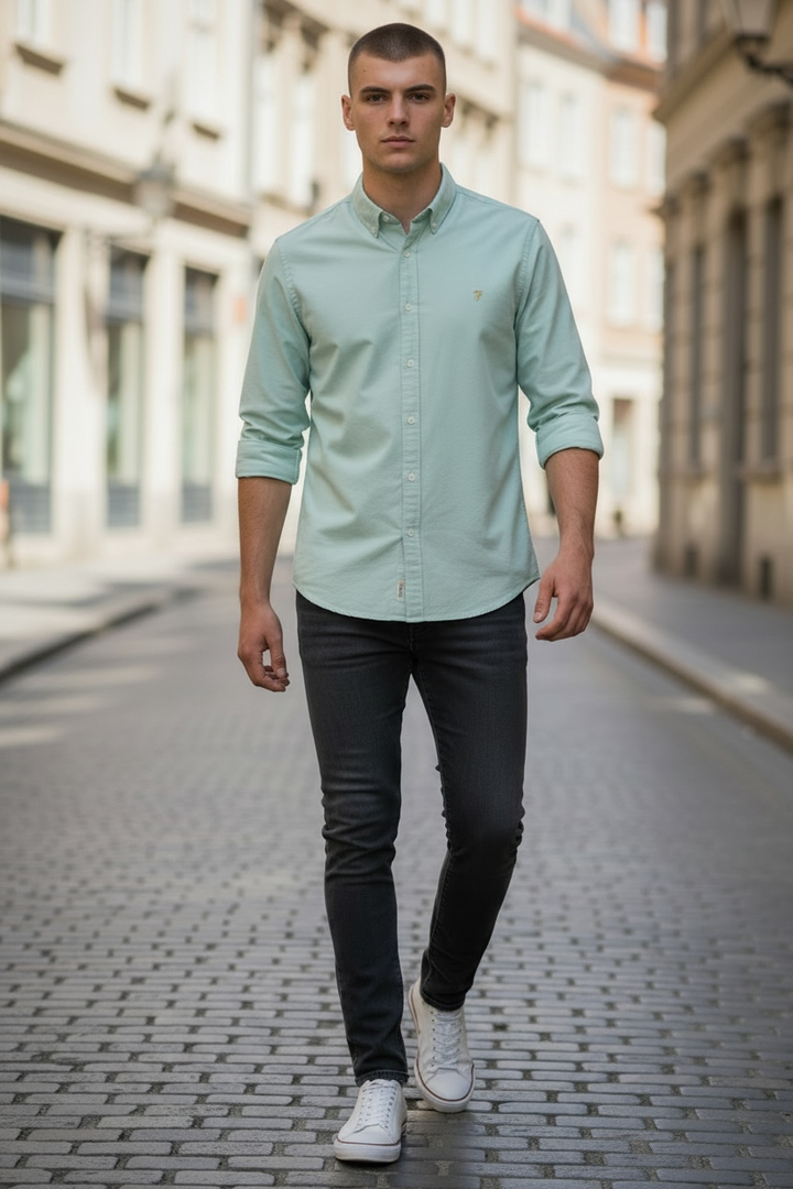 Image for FARAH BREWER B LS MINT  SHIRT | Farah | Morans Menswear