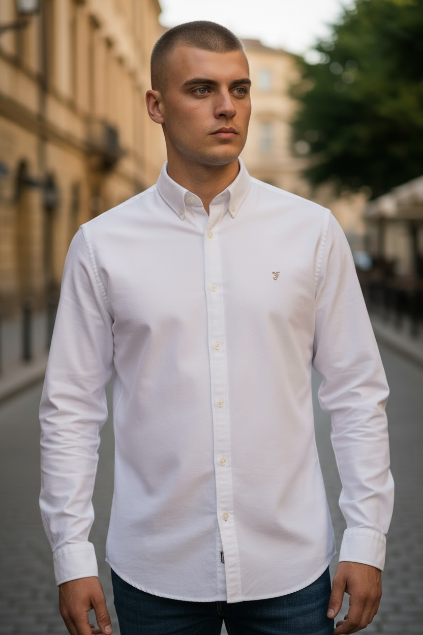 Image for FARAH BREWER BD LS WHITE SHIRT | Farah | Morans Menswear