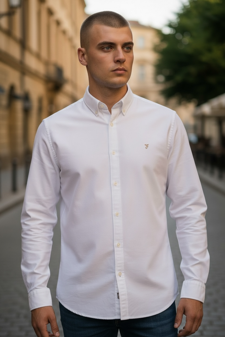 Image for FARAH BREWER BD LS WHITE SHIRT | Farah | Morans Menswear