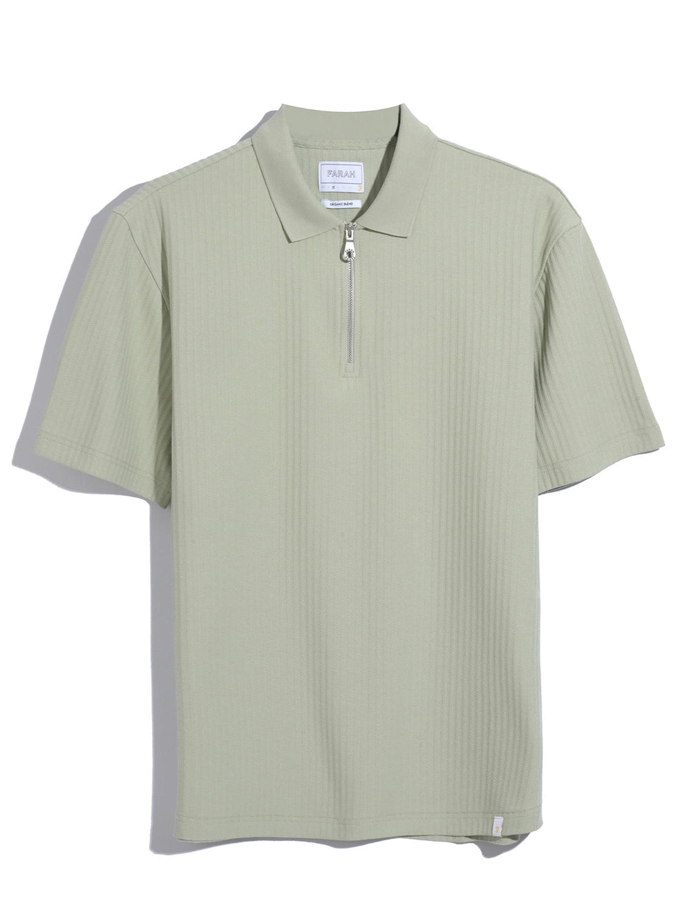 Image for FARAH DOBSON SS ZIP LIME POLO | Farah | Morans Menswear