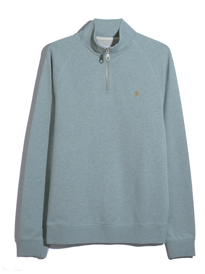 Image for FARAH JIM 1/4 ZIP MINT  BLUE SWEAT | Farah | Morans Menswear
