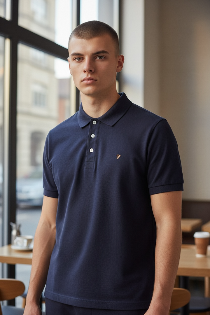 Image for FARAH BLANES SS NAVY POLO | Farah | Morans Menswear