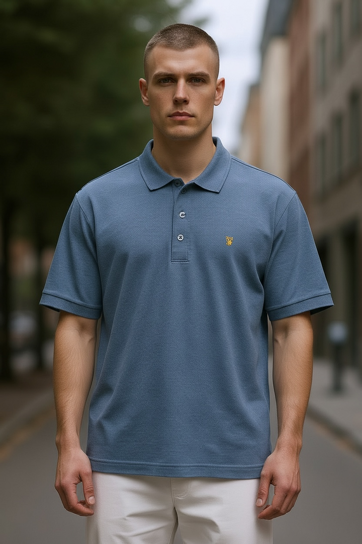 Image for FARAH BLANES SS BLUE POLO | Farah | Morans Menswear