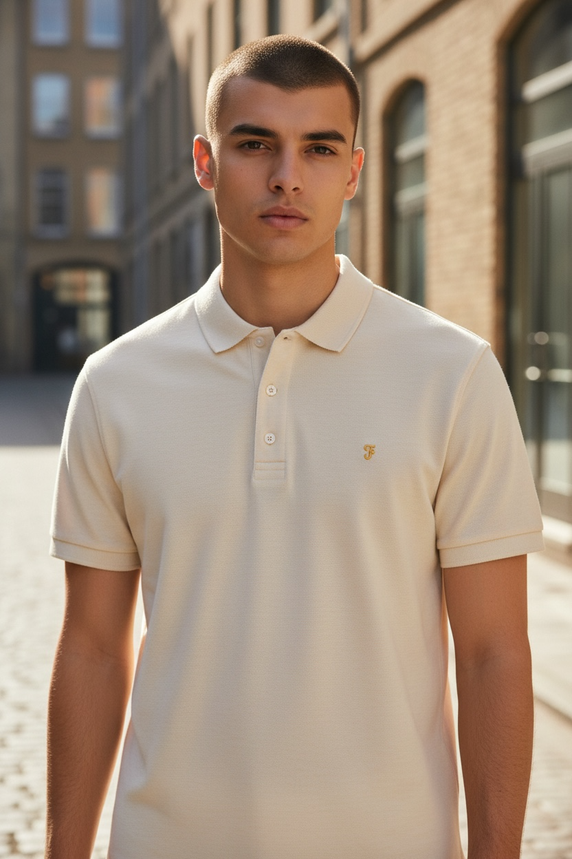 Image for FARAH BLANES SS LIGHT STONE  GREY POLO | Farah | Morans Menswear