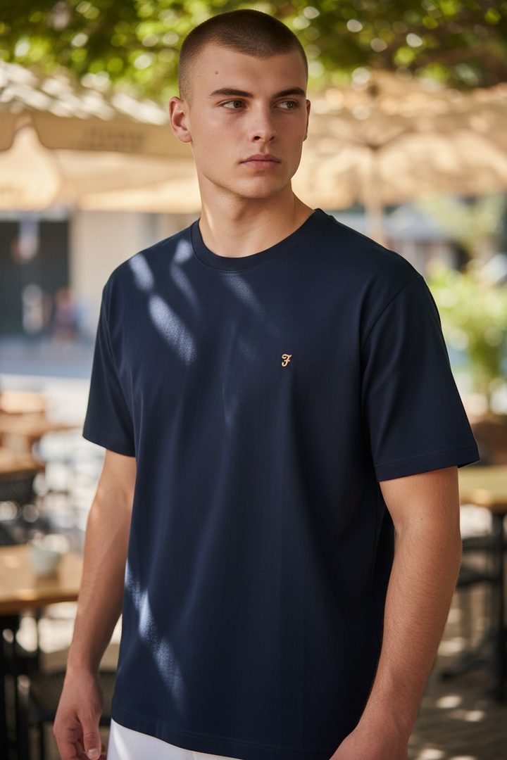 Image for FARAH DANNY REG NAVY SS TEE | Farah | Morans Menswear