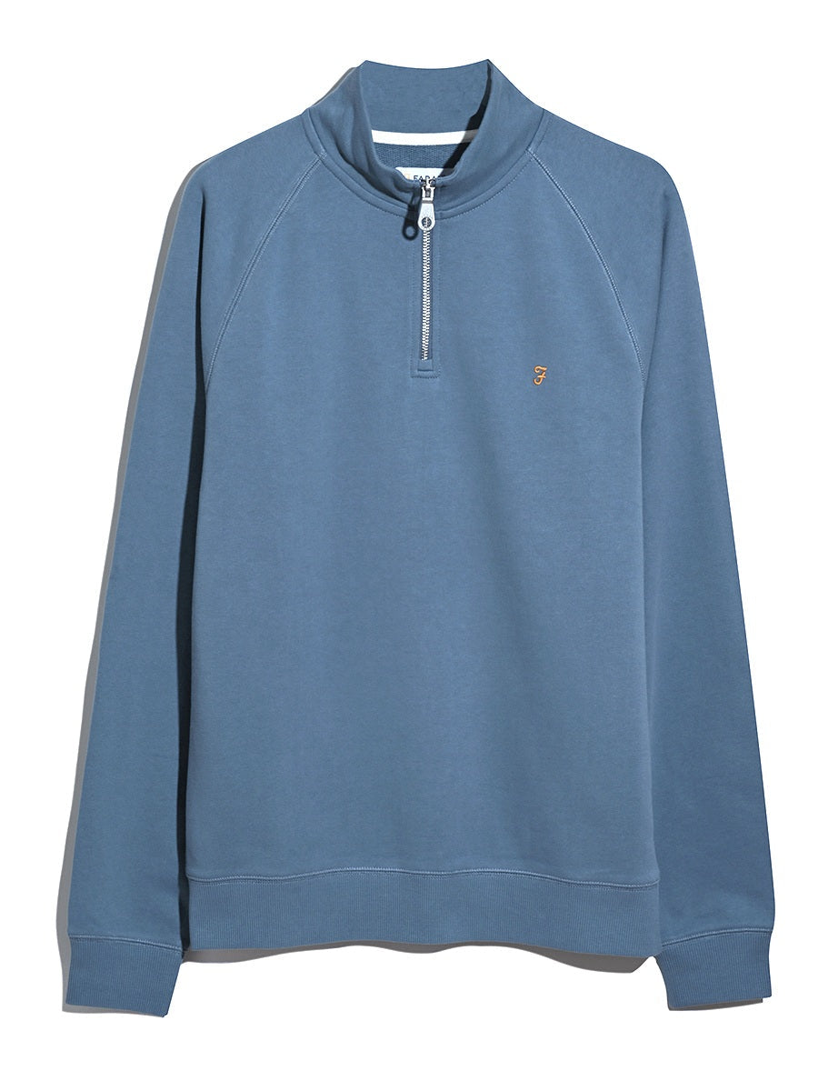 Image for FARAH JIM 1/4 ZIP BLUE SWEAT |  | Morans Menswear