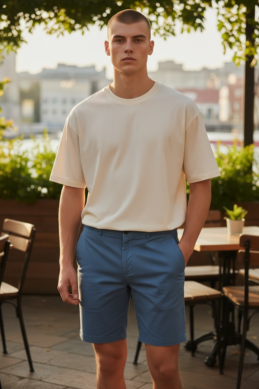 Image for FARAH HAWK  GARMENT DYE BLUE SHORTS | Farah | Morans Menswear