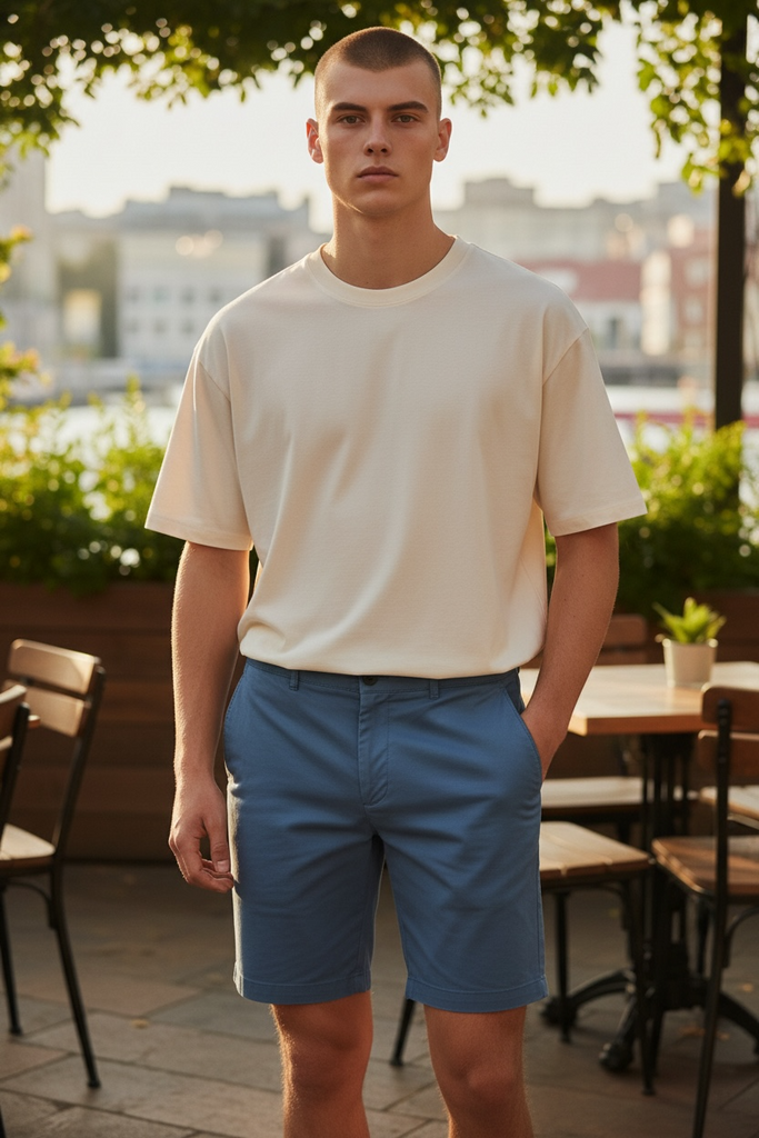 FARAH HAWK GARMENT DYE BLUE SHORTS – Morans Menswear