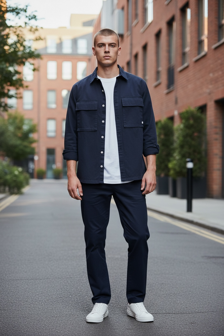 Image for FARAH RALPH NAVY LS OVERSHIRT | Farah | Morans Menswear