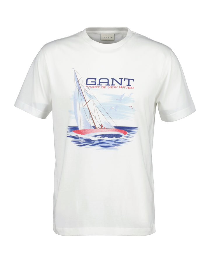 Image for GANT GRAPHIC WHITE  SS TSHIRT | GANT | Morans Menswear