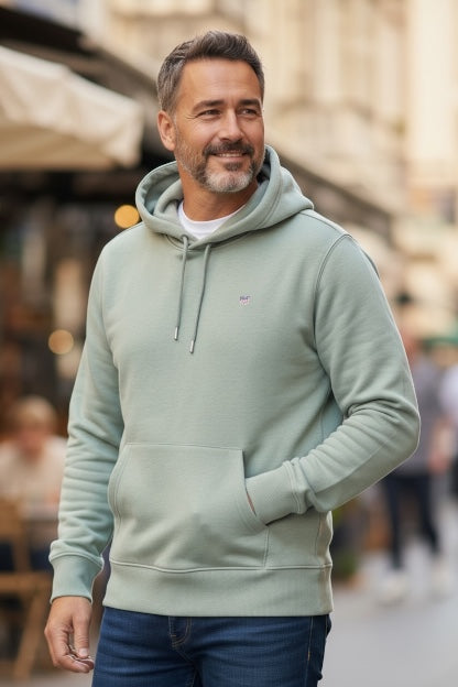 Image for GANT REG SHIELD GREEN HOODY | GANT | Morans Menswear