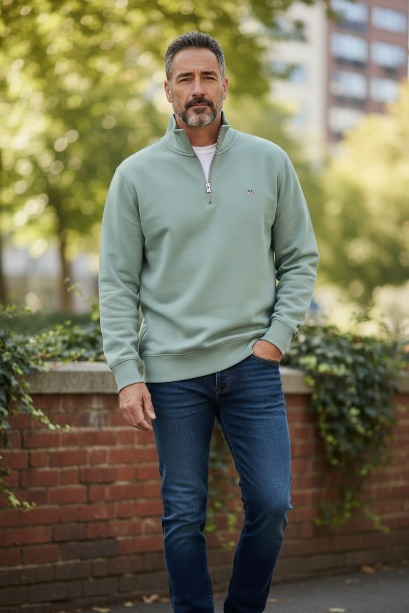 Image for GANT REG SHIELD 1/2 ZIP SWEAT | GANT | Morans Menswear