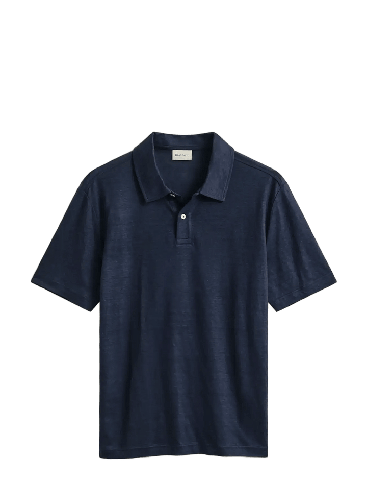 Image for GANT LINEN SHORT SLEEVE  NAVY POLO | GANT | Morans Menswear