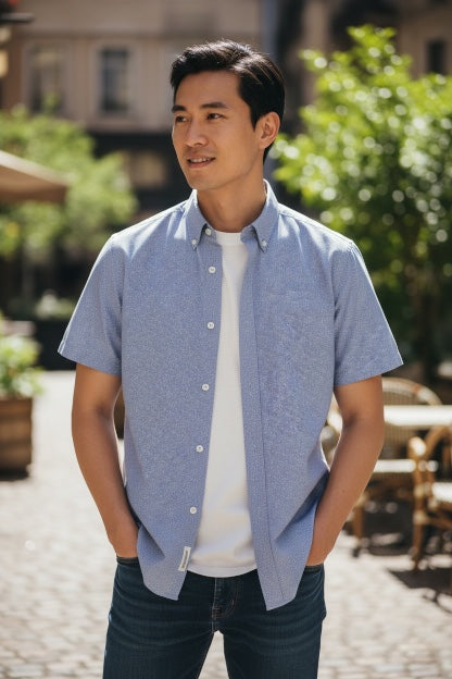 Image for GANT REG POPLIN AOP PRINT  SHORT SLEEVE SHIRT | GANT | Morans Menswear