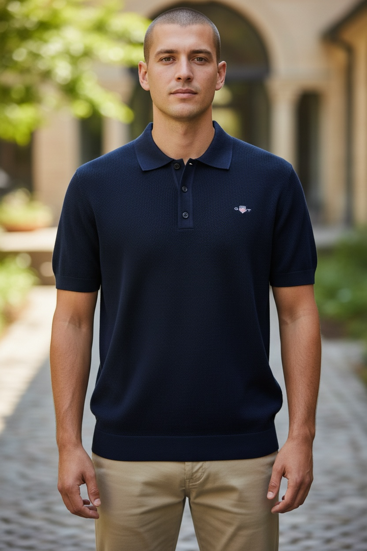 Image for GANT MICRO TEXTURED COTTON SS POLO | GANT | Morans Menswear