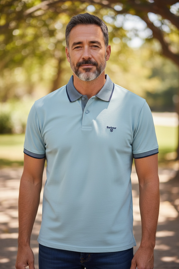 Image for BARBOUR CORNSAY BLUE POLO SHIRT | Barbour | Morans Menswear