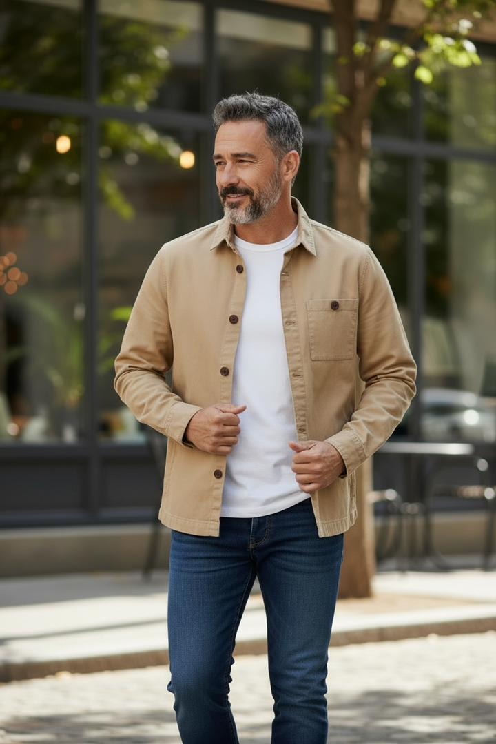 Image for BARBOUR REG WASHED STONE OVERSHIRT | Barbour | Morans Menswear