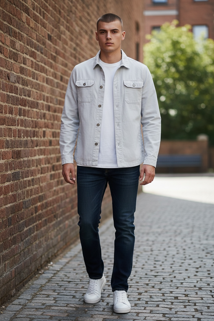 Image for BARBOUR DRAFTMAN COTTON SLUB OVERSHIRT | Barbour | Morans Menswear