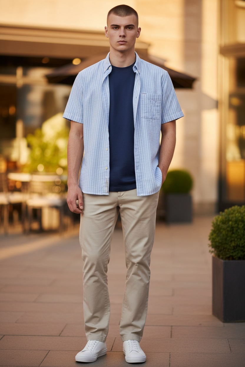 Image for BARBOUR NELSON STRIPED SUMMER SHOT SLEEVE SHIRT | Barbour | Morans Menswear