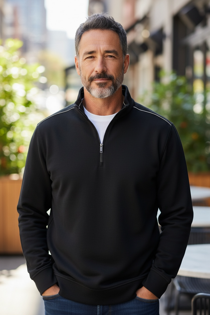 Image for BUGATTI NAVY 1/2  ZIP SWEAT | Bugatti | Morans Menswear