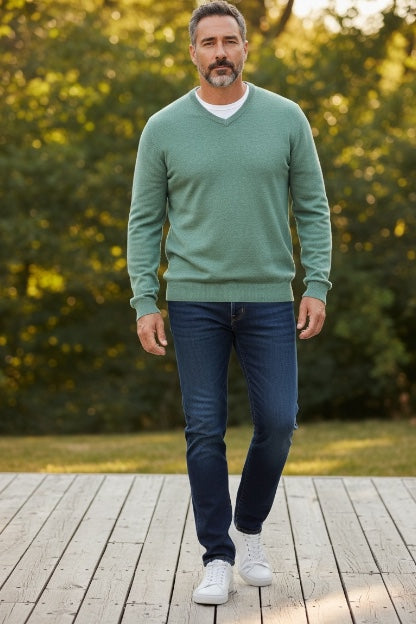 Image for CASA MODA V NECK JADE SWEATER | Casa Moda | Morans Menswear
