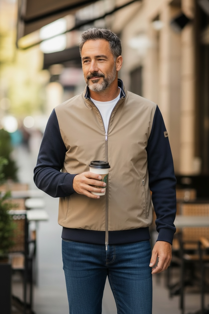 Image for BUGATTI  STONE ZIPPED HYBRID JACKET | Bugatti | Morans Menswear
