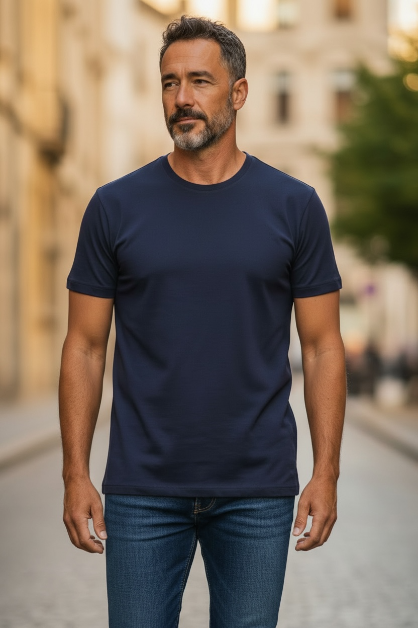 Image for 6TH SENSE LIQUID PEACOAT NAVY TEE | 6th Sense | Morans Menswear