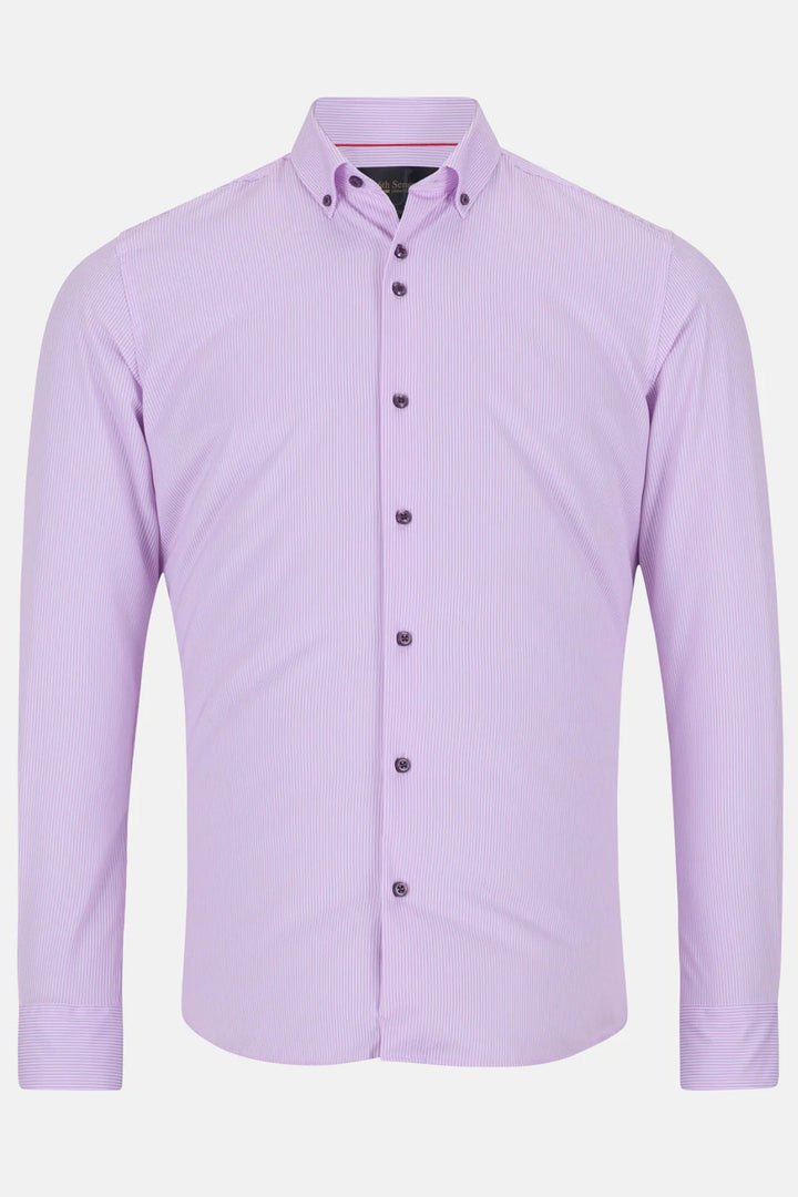 Image for 6TH SENSE STRIPED  LILAC SHIRT | 6th Sense | Morans Menswear