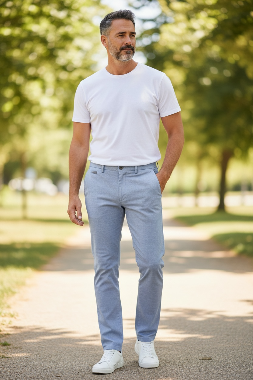 Image for BUGATTI LIGHT BLUE TAPPERED CHINO | Bugatti | Morans Menswear