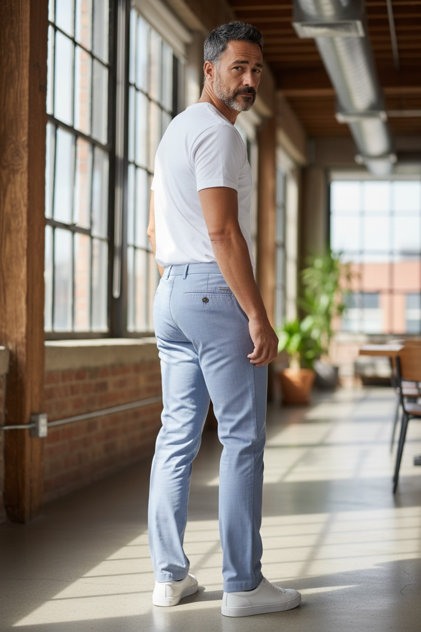 Image for BUGATTI LIGHT BLUE TAPPERED CHINO | Bugatti | Morans Menswear