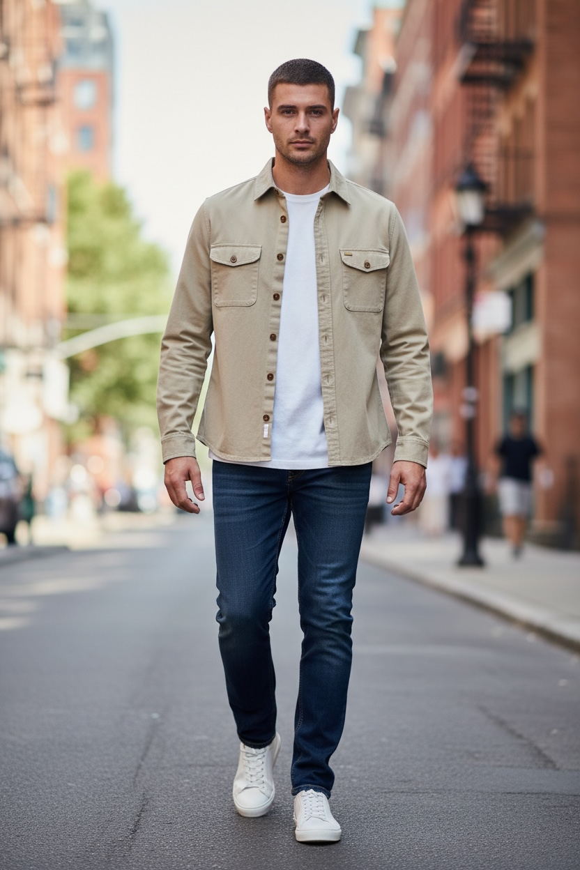Image for 6TH SENSE DARK KHAKI OVERSHIRT | 6th Sense | Morans Menswear