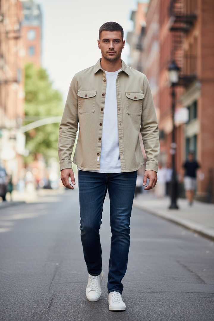 Image for 6TH SENSE DARK KHAKI OVERSHIRT | 6th Sense | Morans Menswear