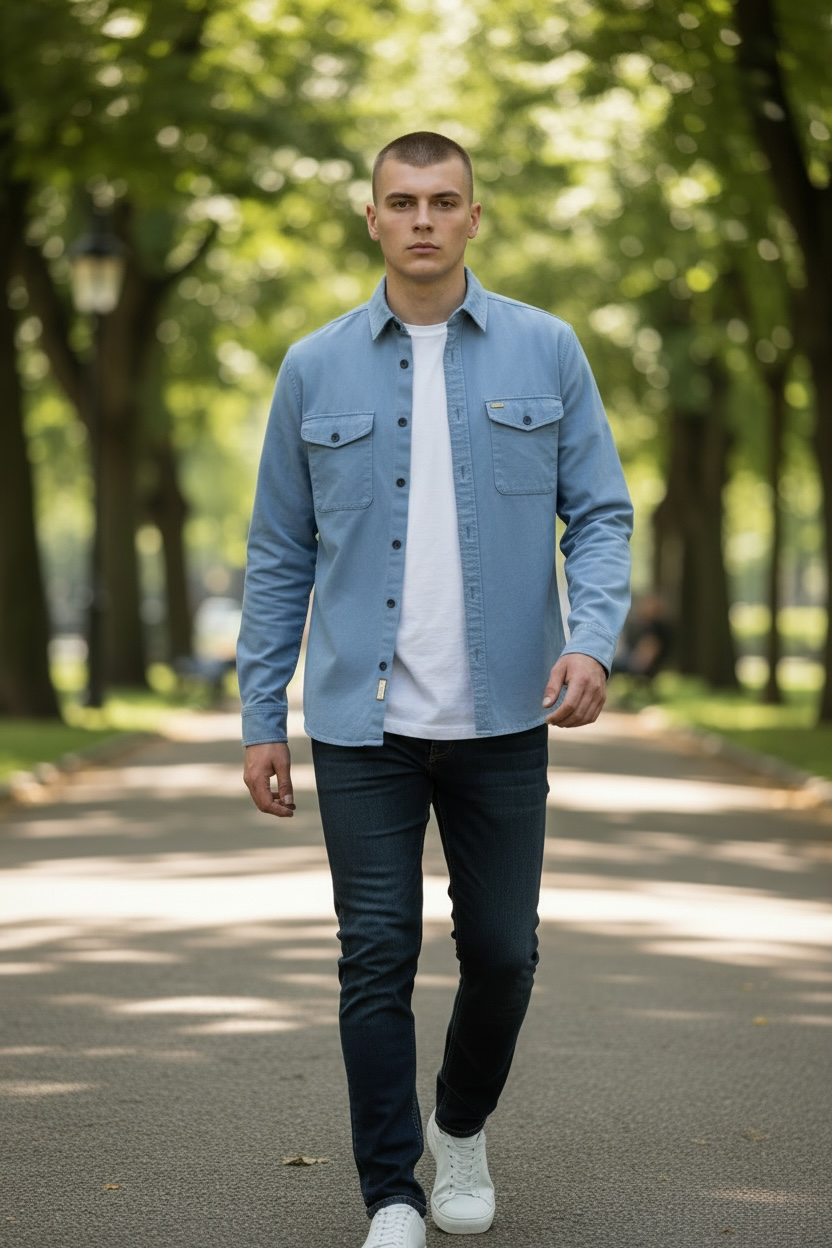 Image for 6TH SENSE BLUE GREY OVERSHIRT | 6th Sense | Morans Menswear
